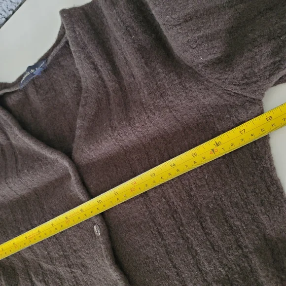 Vintage Small Sweater Tristan And Iseut Wool Cardigan Forest Green V-neck Button - Picture 16 of 16